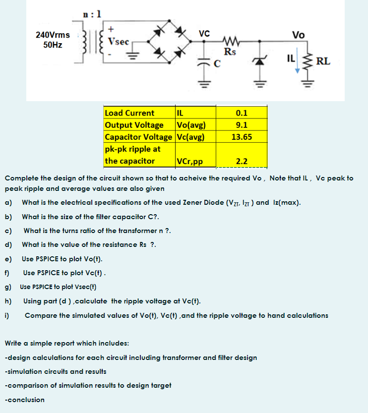 Solved Complete the design of the circuit shown so that to | Chegg.com