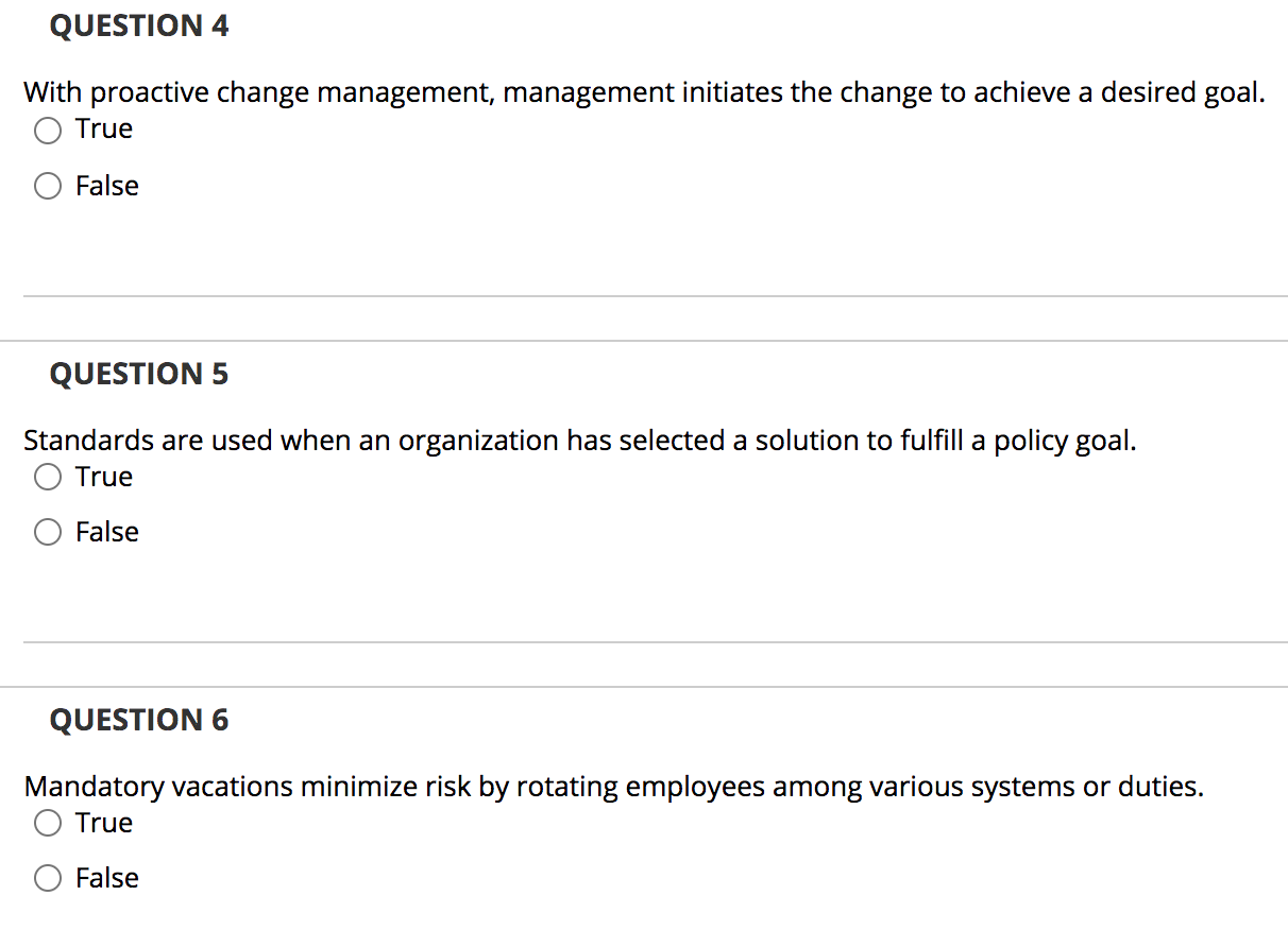 Solved QUESTION 1 A successful change control program should | Chegg.com