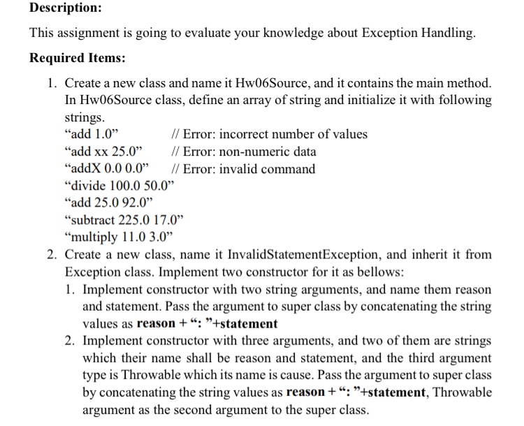 Solved Description: This assignment is going to evaluate | Chegg.com