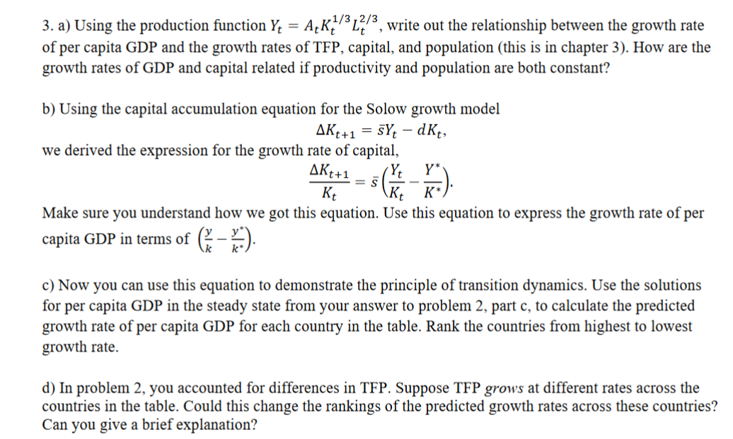 Solved 2 Predicting Steady States And Growth Rates Chegg Com