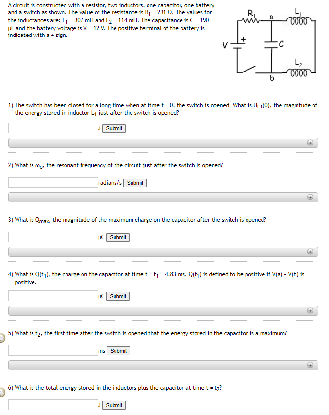 Solved R A circuit is constructed with a resistor, two