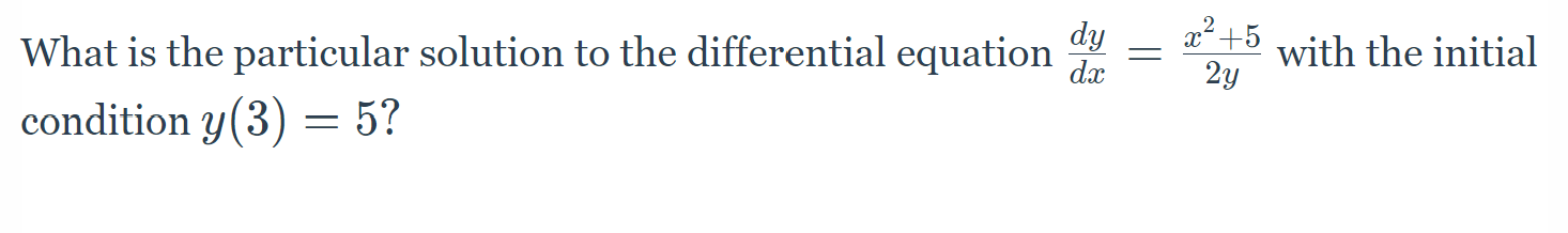 Solved What is the particular solution to the differential | Chegg.com
