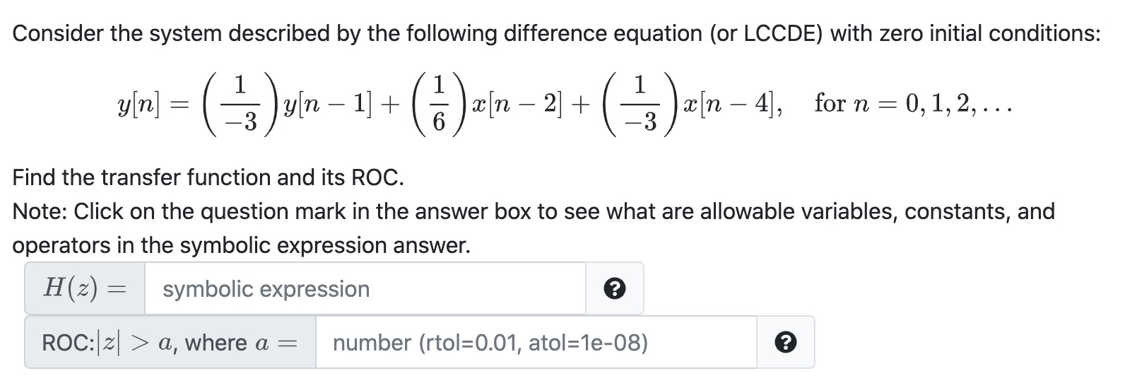 Solved Consider the system described by the following | Chegg.com