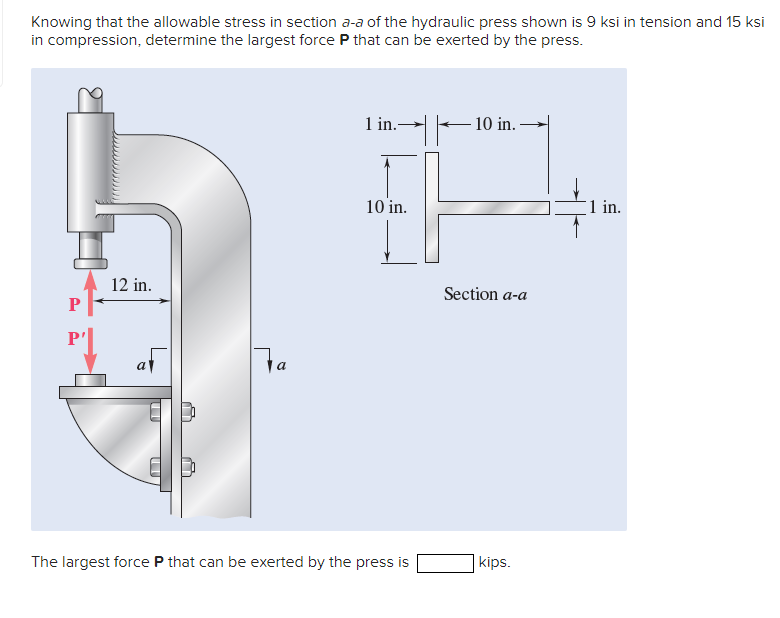 Solved Knowing that the allowable stress in section a-a of | Chegg.com