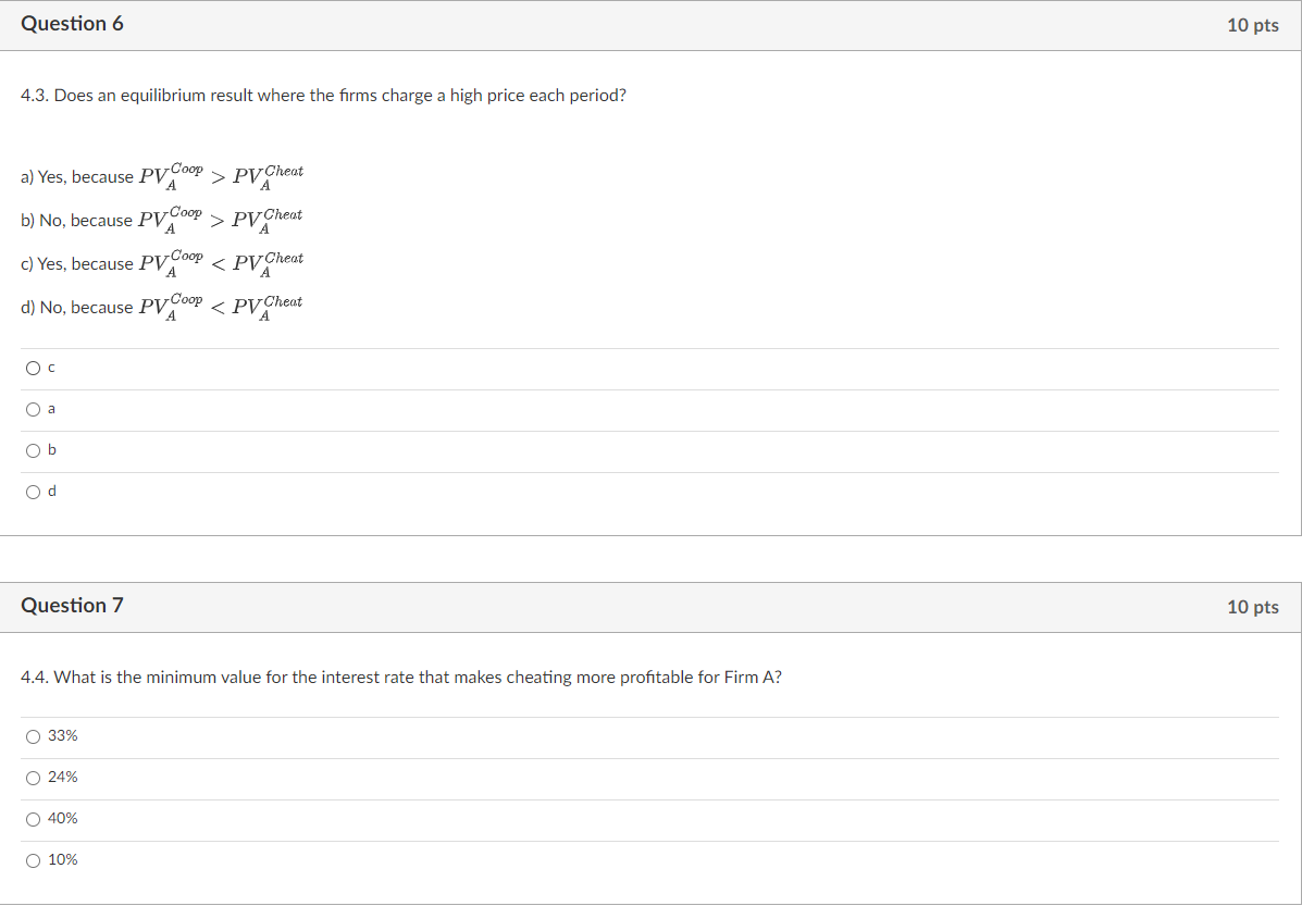 Solved 4. Consider The Following Pricing Game. Firms A And B | Chegg.com