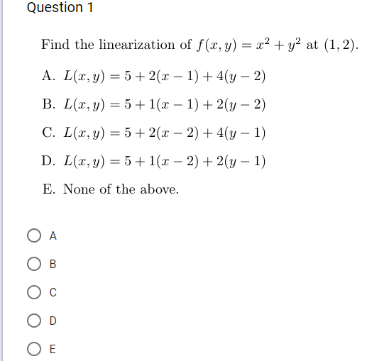 Solved Question Find The Linearization Of F X Y A Y At Chegg Com