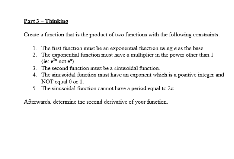 Solved Part 3 - Thinking Create a function that is the | Chegg.com