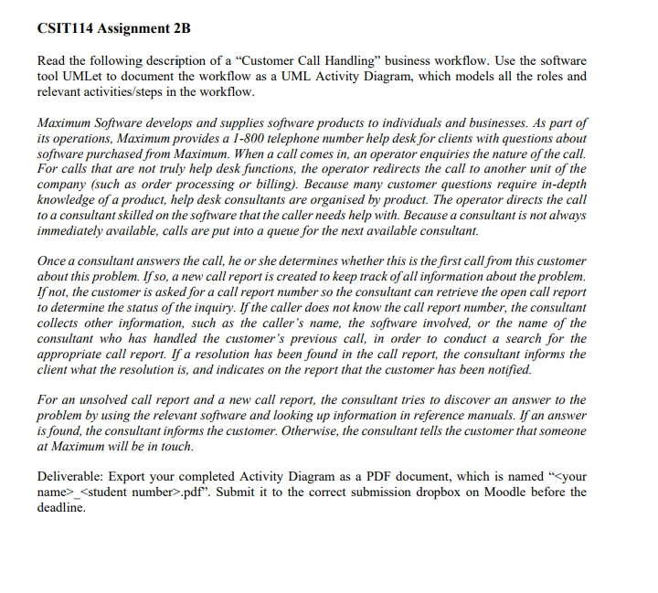Solved CSIT114 Assignment 2B Read the following description | Chegg.com