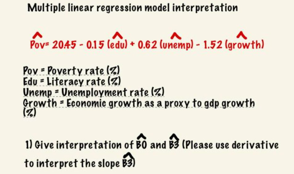 Solved Multiple linear regression model interpretation Pov- | Chegg.com