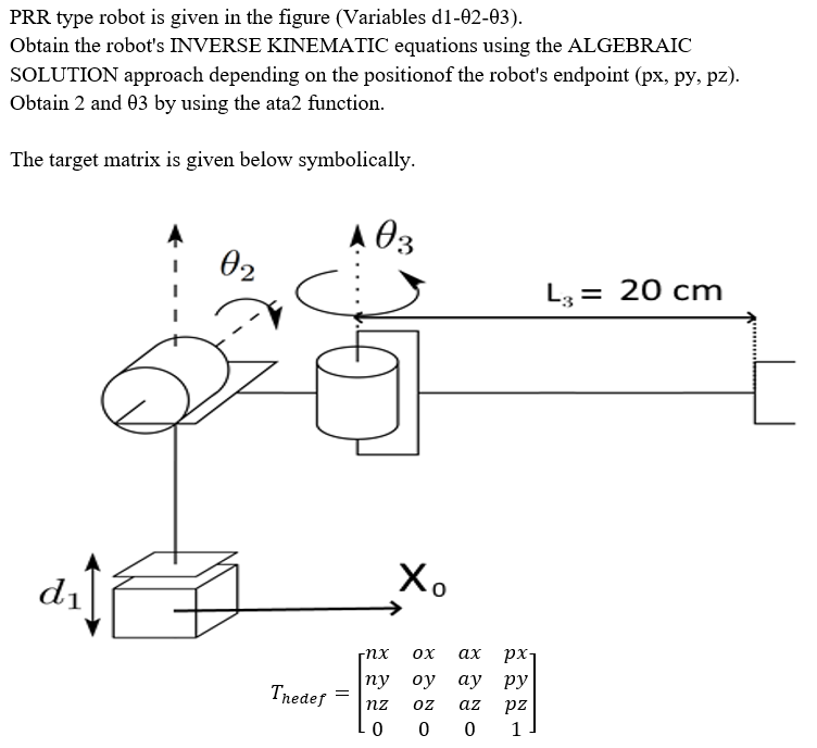 Solved PRR type robot is given in the figure (Variables | Chegg.com