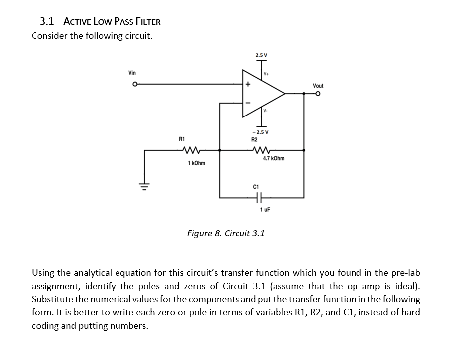 Solved 3.2 ACTIVE HIGH PASS FILTER Consider the following | Chegg.com