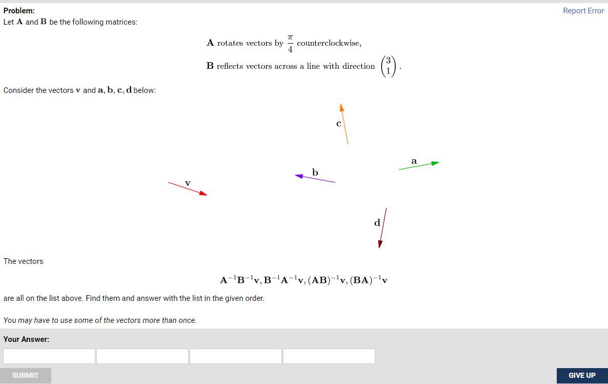 Solved Problem: Let A and B be the following matrices: A | Chegg.com