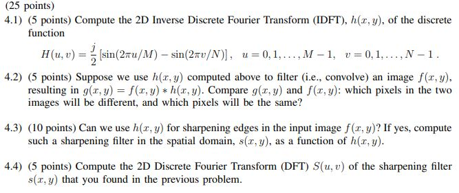 25 Points 4 1 5 Points Compute The 2d Inverse Chegg Com