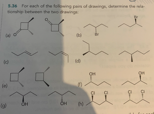 Solved 5.36 For each of the following pairs of drawings, | Chegg.com