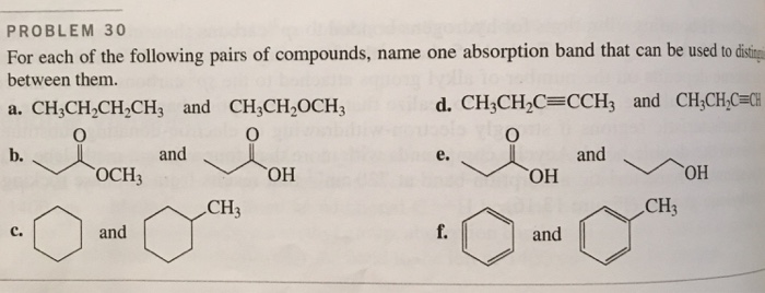 Solved PROBLEM 30 For each of the following pairs of | Chegg.com