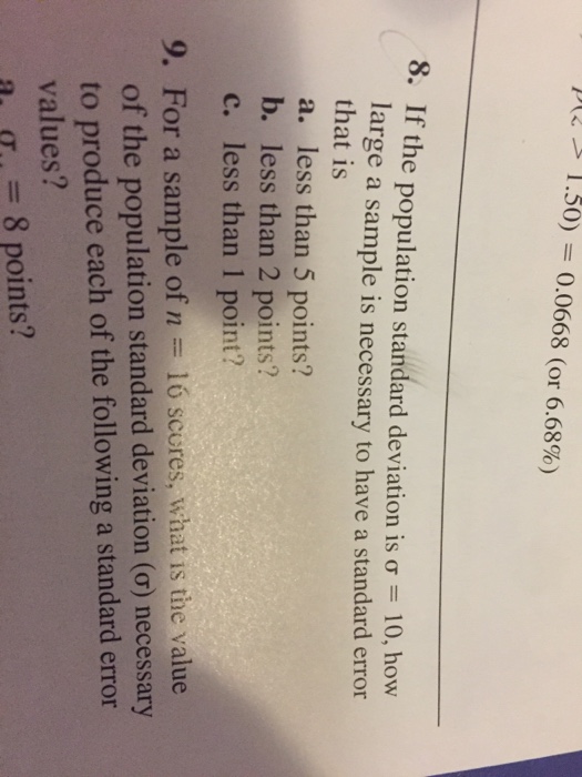 Solved If the population standard deviation is sigma = 10, | Chegg.com