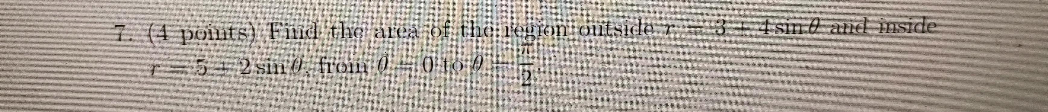 find the area of the shaded region r 4 3sin theta