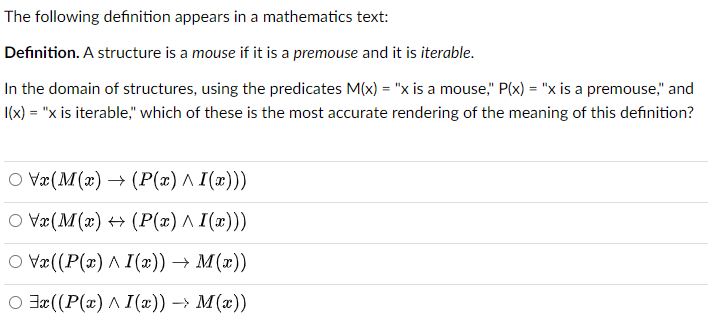 Solved The Following Definition Appears In A Mathematics Chegg Com