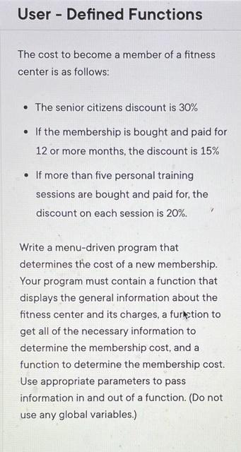 Solved User - Defined Functions - The cost to become a | Chegg.com