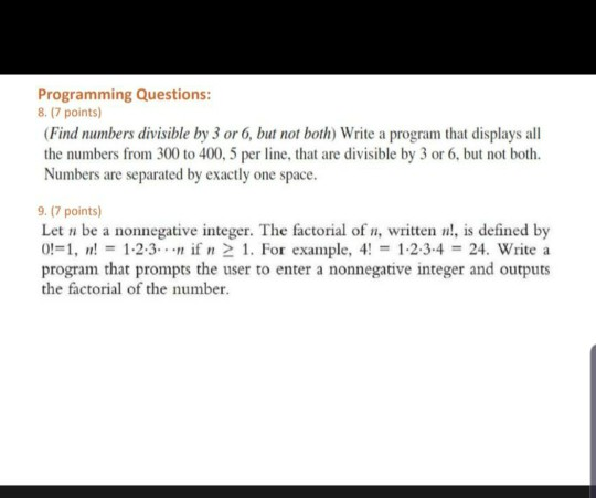 Solved Programming Questions: 8. (7 points) (Find numbers | Chegg.com