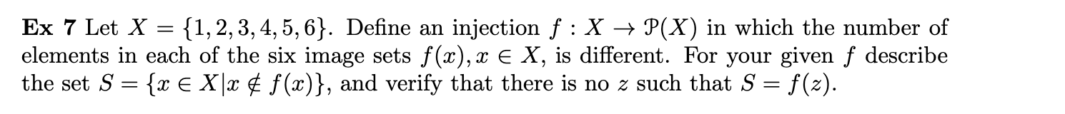 Solved Ex 7 Let X={1,2,3,4,5,6}. Define an injection | Chegg.com