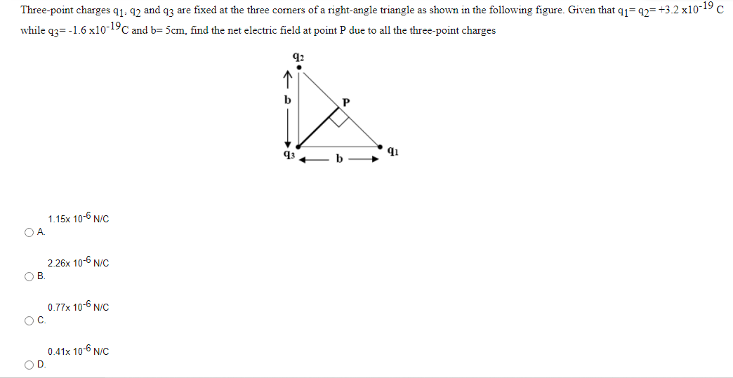 Solved Three-point charges (1.92 and q3 are fixed at the | Chegg.com