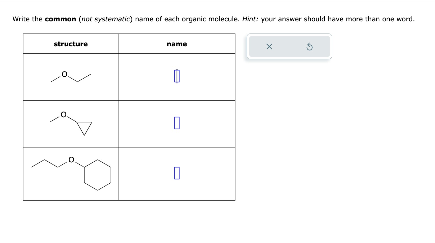 Write the common (not systematic) name of each | Chegg.com