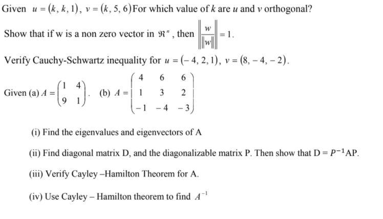 Solved Given U K K 1 V K 5 6 For Which Value Chegg Com