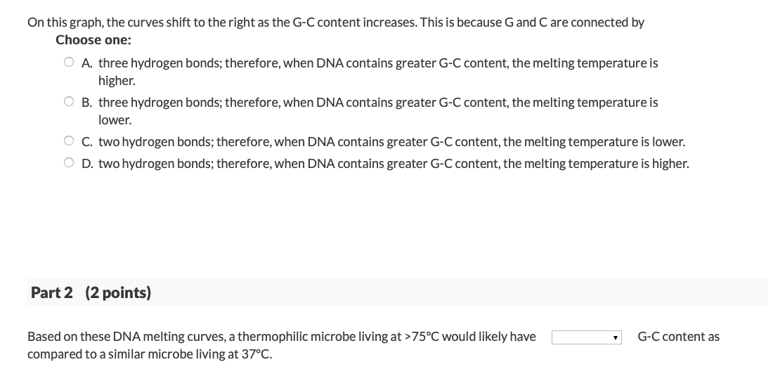 Solved Consider the following DNA melting curves and then | Chegg.com