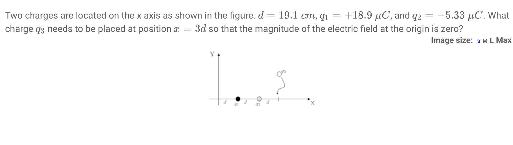 Solved Two charges are located on the x axis as shown in the | Chegg.com