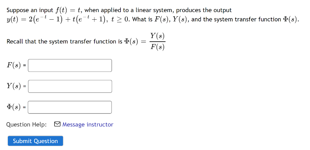 Solved 1 Suppose that the transfer function for a linear | Chegg.com