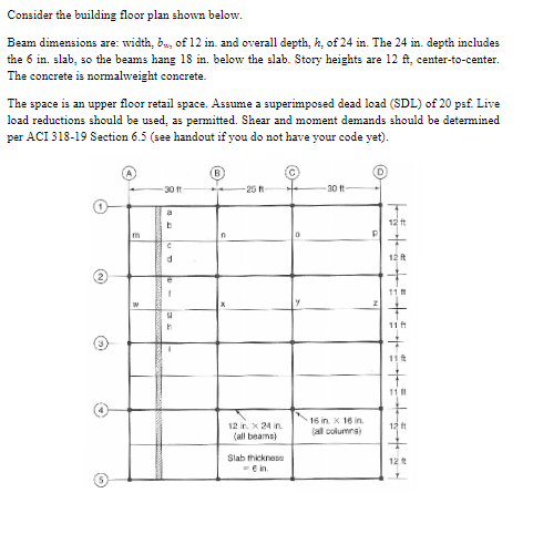 Solved Consider the building floor plan shown below.Beam | Chegg.com