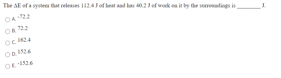 Solved The Ae Of A System That Releases 112 4 J Of Heat A Chegg Com