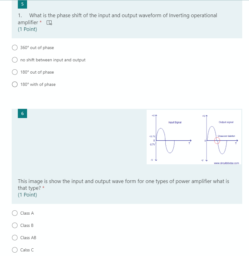 Solved 5 1. What is the phase shift of the input and output