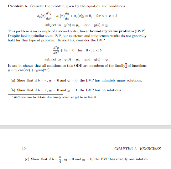 Solved Problem 5. Consider the problem given by the equation | Chegg.com