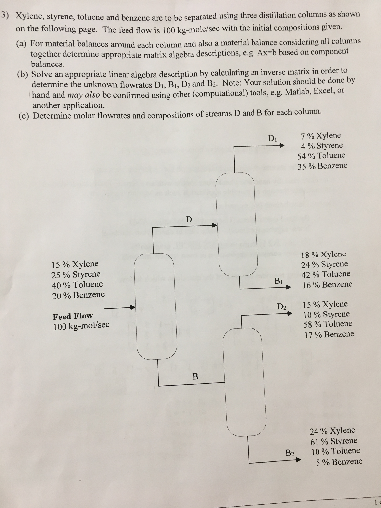 Solved S) Xylene, Styrene, Toluene And Benzene Are To Be | Chegg.com