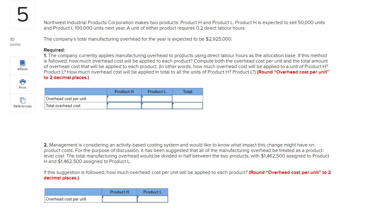 Solved Northwest Industrial Products Corporation makes two