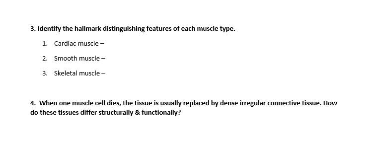 Solved 3. Identify the hallmark distinguishing features of | Chegg.com