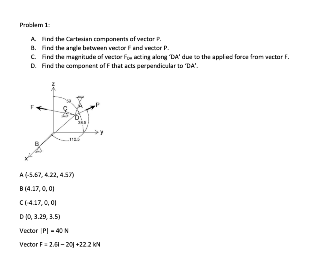 Solved Problem 1: A. Find the Cartesian components of vector | Chegg.com