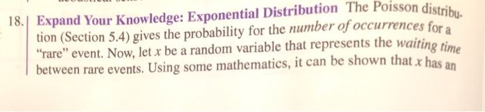 Solved Expand Your Knowledge: Exponential Distribution The | Chegg.com