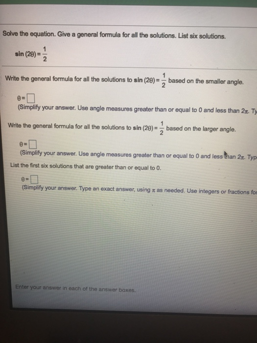 Solved Solve the equation. Give a general formula for all | Chegg.com