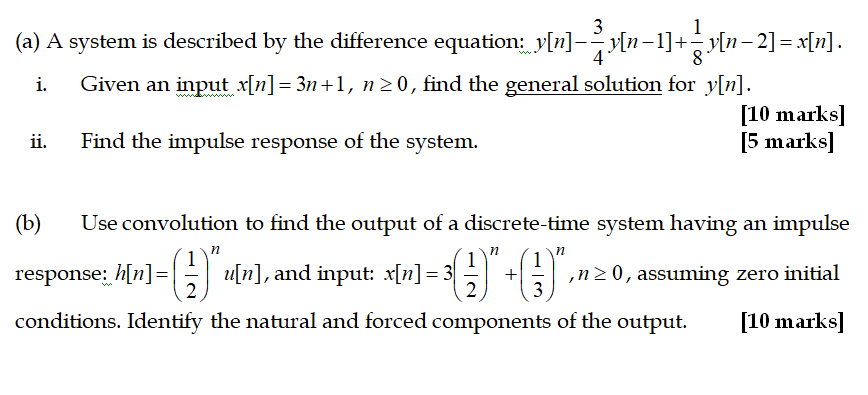 A A System Is Described By The Difference Equati Chegg Com