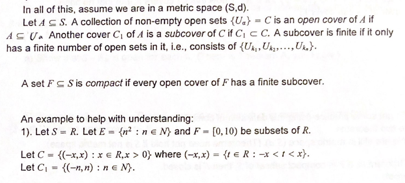 Solved In All Of This Assume We Are In A Metric Space S Chegg Com