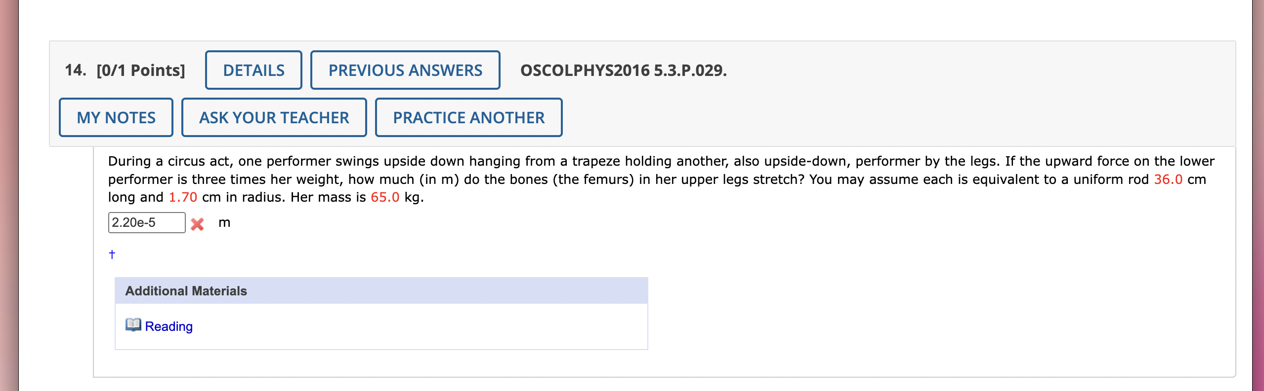 Solved During a circus act, one performer swings upside down