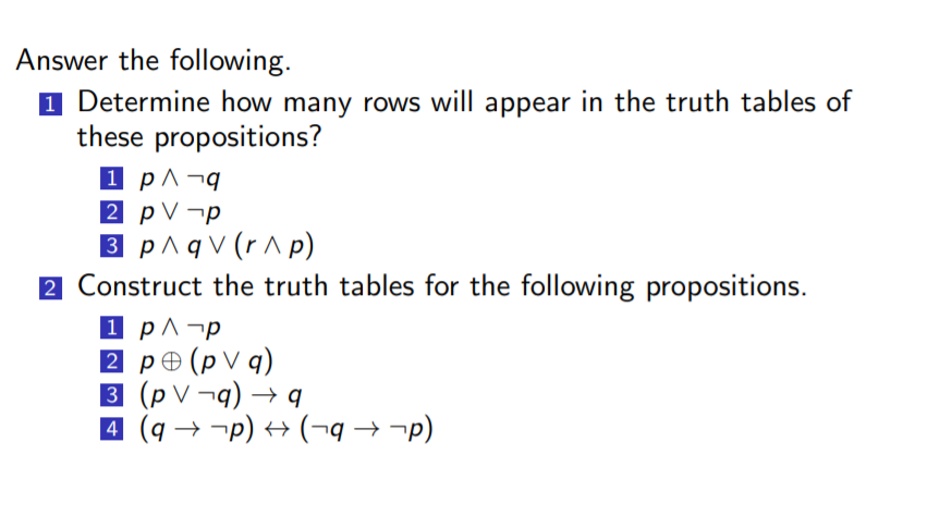 Solved Answer the following. 1 Determine how many rows will | Chegg.com