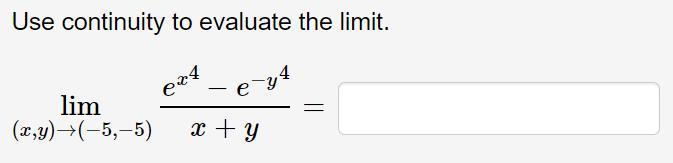 Solved Use continuity to evaluate the limit. | Chegg.com