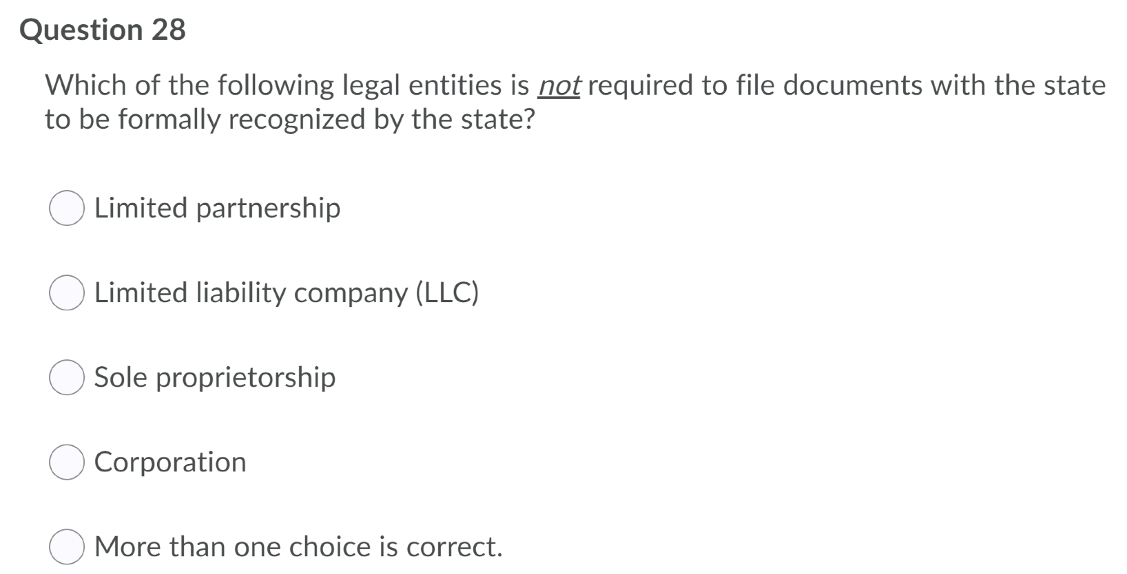 Solved Question 28 Which of the following legal entities is