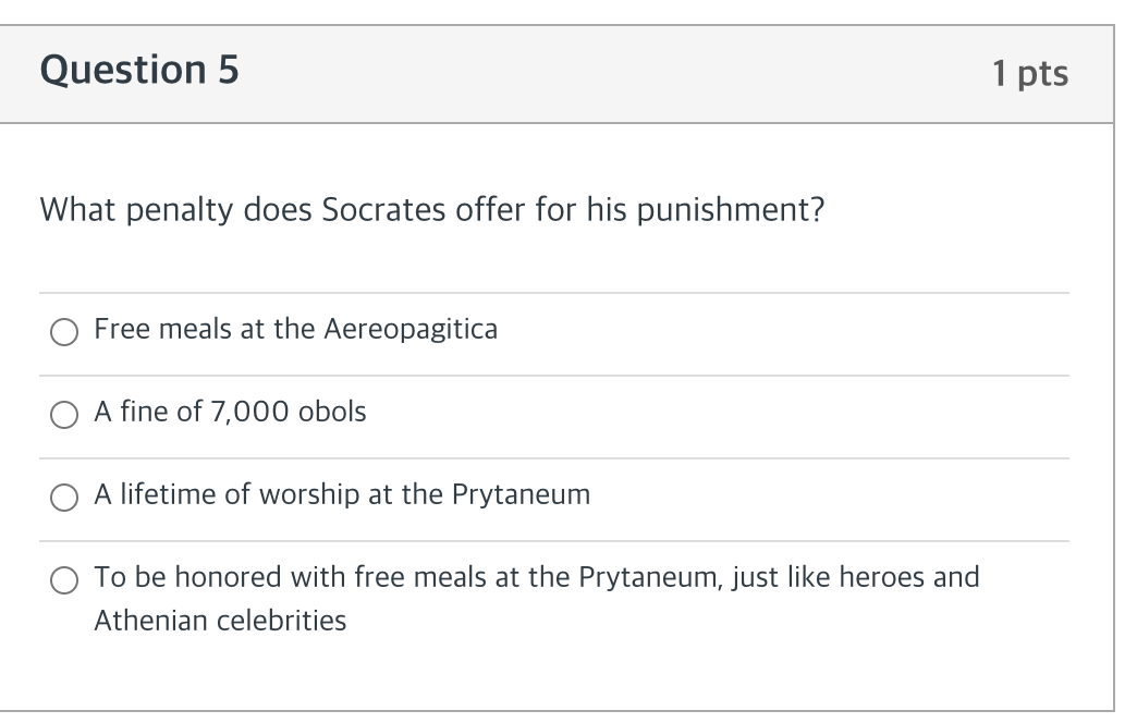 Solved Question 4 1 pts Why does Socrates call himself a
