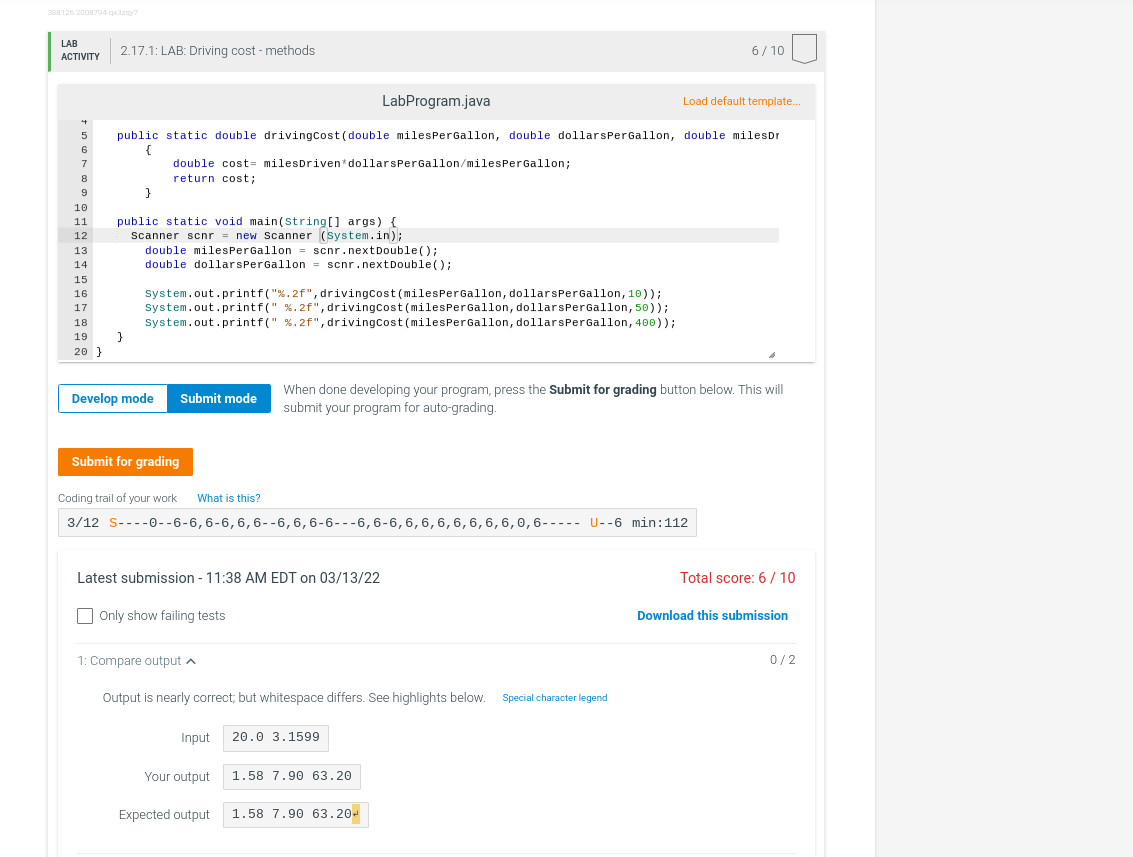 Solved I need help with creating the newline at the end. | Chegg.com