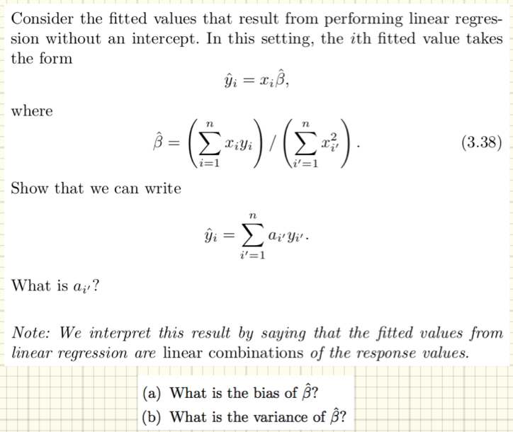 Solved Consider the fitted values that result from | Chegg.com